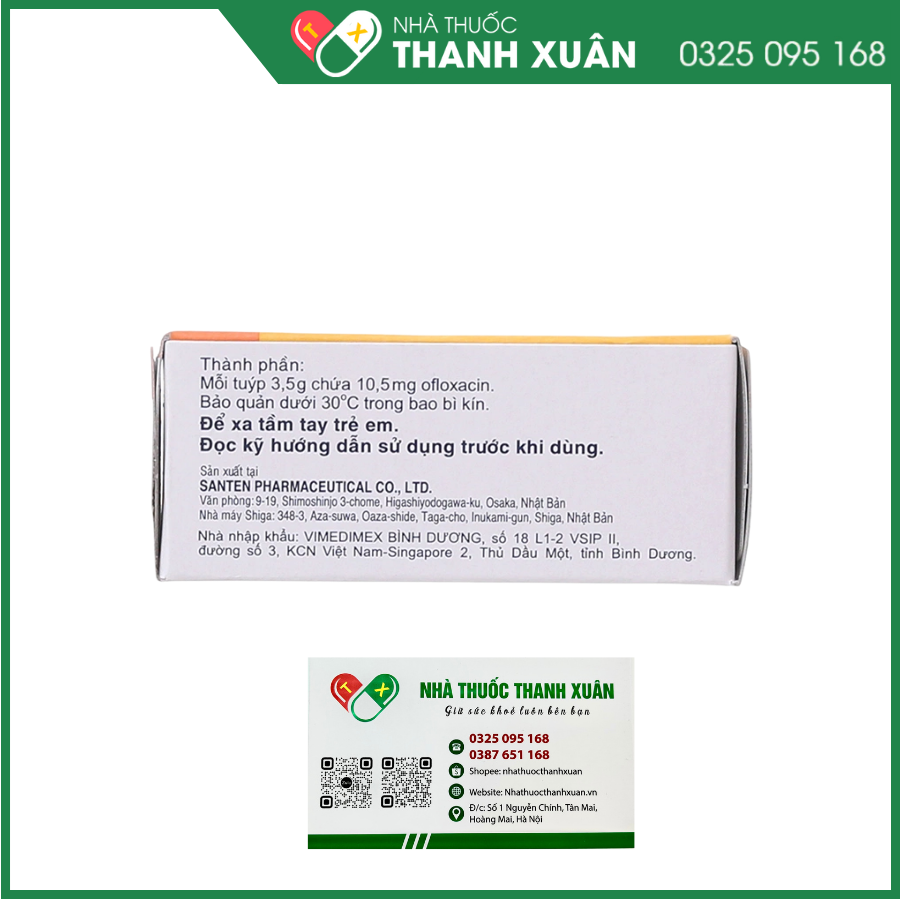 Thuốc mỡ tra mắt Oflovid 0.3% trị nhiễm khuẩn mắt